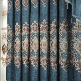 Cortina Blackout Bordada Sob Medida, Cortinas De Janela Florais De Luxo Europeias Para Sala De Estar