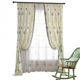 Cortina Retro Rural Semi Blackout Sob Medida Cortina Com Estampa Floral Para Sala De Estar