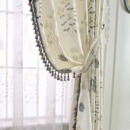Cortina Retro Rural Semi Blackout Sob Medida Cortina Com Estampa Floral Para Sala De Estar