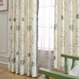 Cortina Retro Rural Semi Blackout Sob Medida Cortina Com Estampa Floral Para Sala De Estar