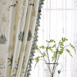 Cortina Retro Rural Semi Blackout Sob Medida Cortina Com Estampa Floral Para Sala De Estar