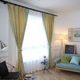 Cortina Moderna De Algodão Feita Sob Medida, Cortina Jacquard Vegetal Para Sala De Estar E Quarto