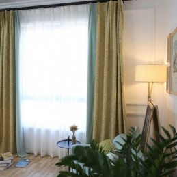 Cortina Moderna De Algodão Feita Sob Medida, Cortina Jacquard Vegetal Para Sala De Estar E Quarto