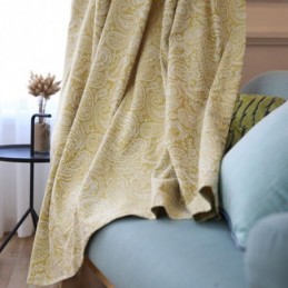 Cortina Moderna De Algodão Feita Sob Medida, Cortina Jacquard Vegetal Para Sala De Estar E Quarto