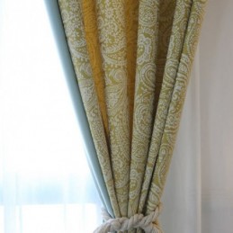 Cortina Moderna De Algodão Feita Sob Medida, Cortina Jacquard Vegetal Para Sala De Estar E Quarto