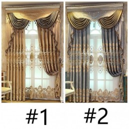 Cortina Blackout Bordada Sob Medida, Cortinas De Janela Estilo Europeu Para Sala De Estar