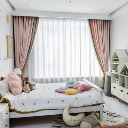 Cortina Moderna Com Costura Sob Medida, Estilo Pied-De-Poule, Blackout Para Sala De Estar E Quarto