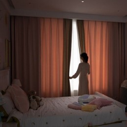 Cortina Moderna Com Costura Sob Medida, Estilo Pied-De-Poule, Blackout Para Sala De Estar E Quarto