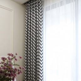 Cortinas Jacquard De Luxo Onduladas Listradas Blackout Para Sala De Estar