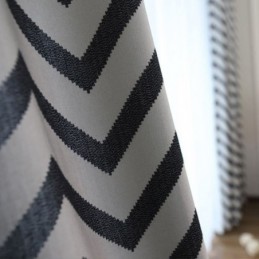 Cortinas Jacquard De Luxo Onduladas Listradas Blackout Para Sala De Estar