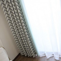 Cortinas Jacquard De Luxo Onduladas Listradas Blackout Para Sala De Estar