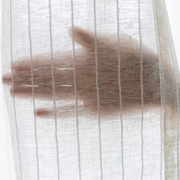 Cortinas Transparentes Listradas Em Jacquard E Tule Voile Sólido Para Sala De Estar