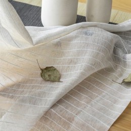 Cortinas Transparentes Listradas Em Jacquard E Tule Voile Sólido Para Sala De Estar
