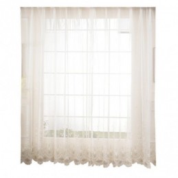 Cortina Decorativa Transparente Sob Medida, Cortina Com Planta, Tule Bordado, Sala De Estar, Quarto