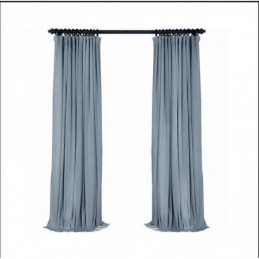 Cortina Blackout Cinza Claro Azul Feita Sob Medida, Cortina Minimalista De Flanela De Cor Sólida, Tecido Para Quarto E Sala De Estar