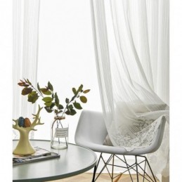 Cortina Transparente De Renda De Cor Sólida Feita Sob Medida, Painel De Cortina De Voile, Janela Saliente Para Quarto