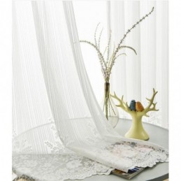 Cortina Transparente De Renda De Cor Sólida Feita Sob Medida, Painel De Cortina De Voile, Janela Saliente Para Quarto