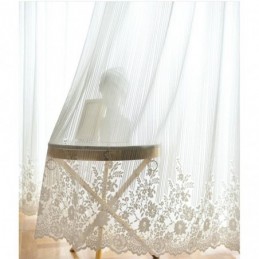 Cortina Transparente De Renda De Cor Sólida Feita Sob Medida, Painel De Cortina De Voile, Janela Saliente Para Quarto