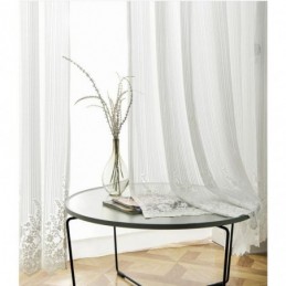 Cortina Transparente De Renda De Cor Sólida Feita Sob Medida, Painel De Cortina De Voile, Janela Saliente Para Quarto