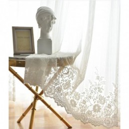 Cortina Transparente De Renda De Cor Sólida Feita Sob Medida, Painel De Cortina De Voile, Janela Saliente Para Quarto