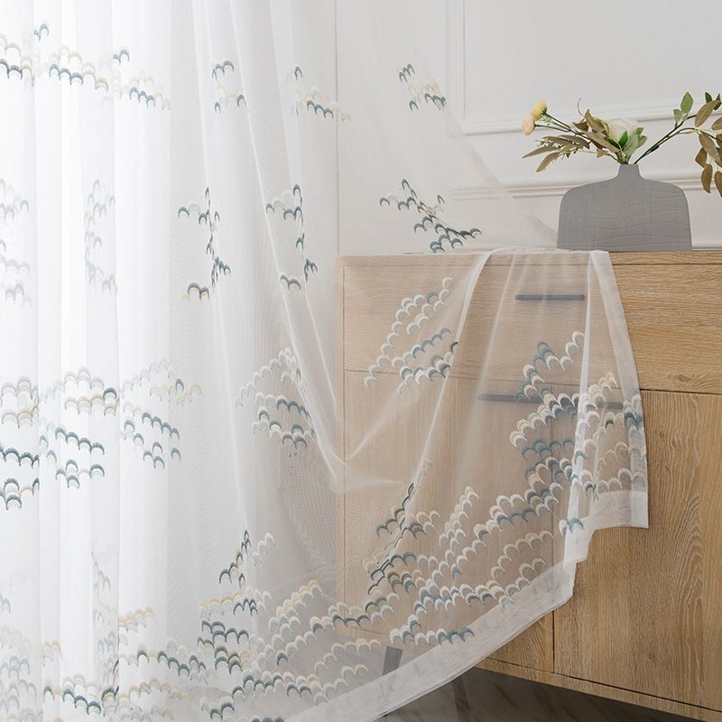Cortinas Transparentes De Tule Bordado, Voile E Organza Para Sala De Estar E Quarto