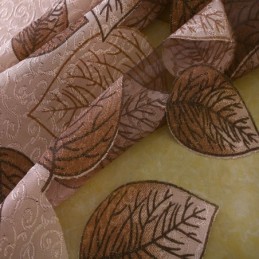 Cortina De Voile Minimalista Feita Sob Medida Painel De Cortina Folhas Refrescantes Jacquard
