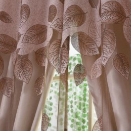 Cortina De Voile Minimalista Feita Sob Medida Painel De Cortina Folhas Refrescantes Jacquard