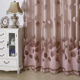 Cortina De Voile Minimalista Feita Sob Medida Painel De Cortina Folhas Refrescantes Jacquard