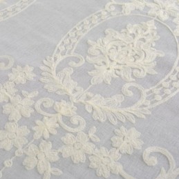 Cortina Transparente Bordada Europeia Sob Medida Cortina De Tule Branco Para Sala De Estar E Quarto