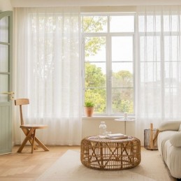 Cortinas Transparentes Brancas Modernas De Tule Com Folhas Para Sala De Estar E Quarto