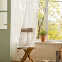 Cortinas Transparentes Brancas Modernas De Tule Com Folhas Para Sala De Estar E Quarto