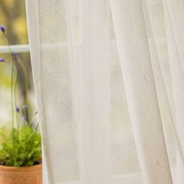 Cortinas Transparentes Brancas Modernas De Tule Com Folhas Para Sala De Estar E Quarto