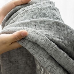Cortina De Tule Xadrez Nórdico Feita Sob Medida, Malha De Urdidura Transparente Para Sala De Estar