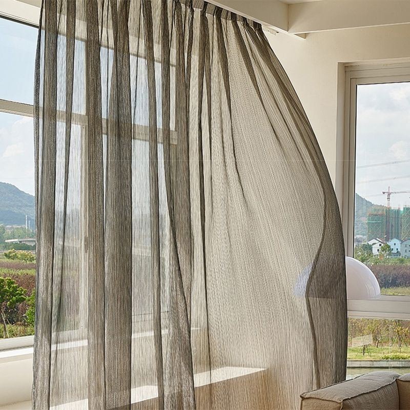 Linda Cortina De Voile Sob Medida, Cor Sólida, Tule Para Sala De Estar E Quarto
