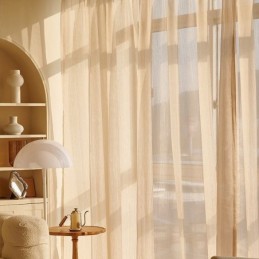 Linda Cortina De Voile Sob Medida, Cor Sólida, Tule Para Sala De Estar E Quarto