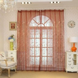 Cortina Transparente Estilo Pastoral Feita Sob Medida Cortina Fresh Ventilate Bordada Sala De Estar
