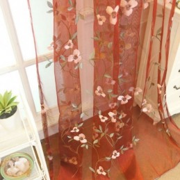 Cortina Transparente Estilo Pastoral Feita Sob Medida Cortina Fresh Ventilate Bordada Sala De Estar