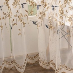 Cortina Decorativa Transparente Feita Sob Medida, Cortina De Tule Bordado, Sala De Estar, Quarto