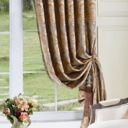 Cortina De Janela De Luxo Em Chenille Jacquard Feita Sob Medida, Design Elegante Para Decoração De Quarto