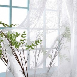 Cortina Transparente Estilo Japonês Feita Sob Medida, Cortina Com Bordado De Nuvem Simples, Tratamento De Janela