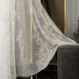 Cortina Decorativa Transparente Feita Sob Medida, Cortina De Tule Bordado, Sala De Estar, Quarto