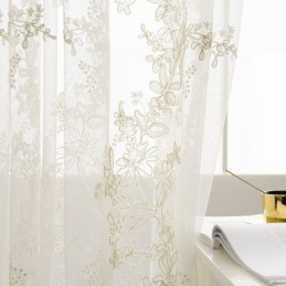 Cortina Decorativa Transparente Feita Sob Medida, Cortina De Tule Bordado, Sala De Estar, Quarto
