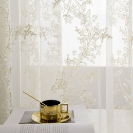 Cortina Decorativa Transparente Feita Sob Medida, Cortina De Tule Bordado, Sala De Estar, Quarto