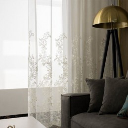 Cortina Decorativa Transparente Feita Sob Medida, Cortina De Tule Bordado, Sala De Estar, Quarto