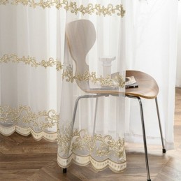 Cortina Transparente Minimalista Moderna Feita Sob Medida, Cortinas De Tule Bordado Para Sala De Estar E Quarto