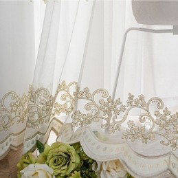Cortina Transparente Minimalista Moderna Feita Sob Medida, Cortinas De Tule Bordado Para Sala De Estar E Quarto