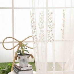 Cortina Decorativa Transparente Feita Sob Medida, Tule Bordado Para Sala De Estar