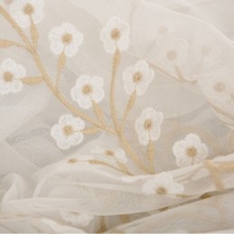 Cortina Decorativa Transparente Feita Sob Medida, Tule Bordado Para Sala De Estar
