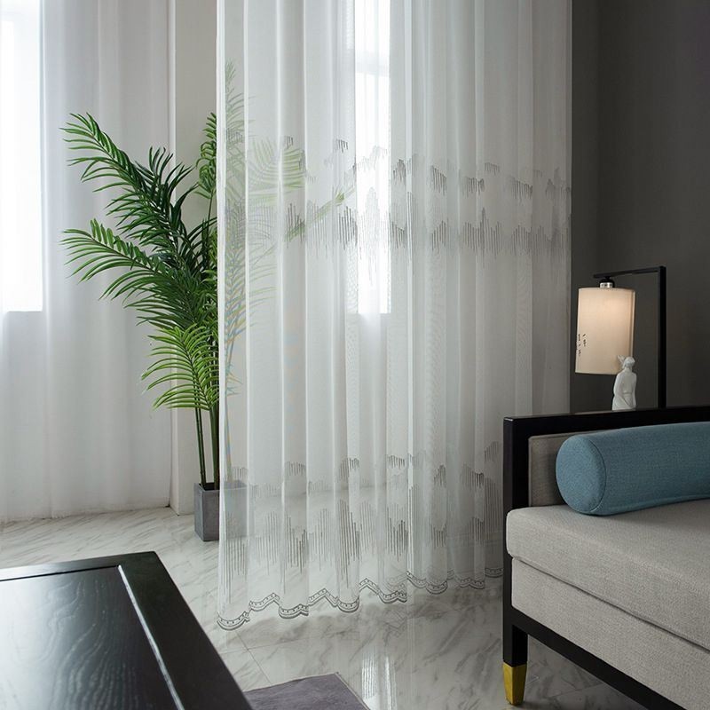 Cortinas Decorativas Transparentes Sob Medida, Cortinas De Tule Bordado, Sala De Estar E Quarto