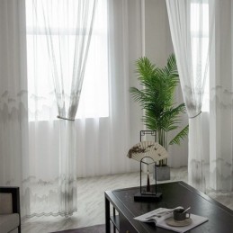 Cortinas Decorativas Transparentes Sob Medida, Cortinas De Tule Bordado, Sala De Estar E Quarto